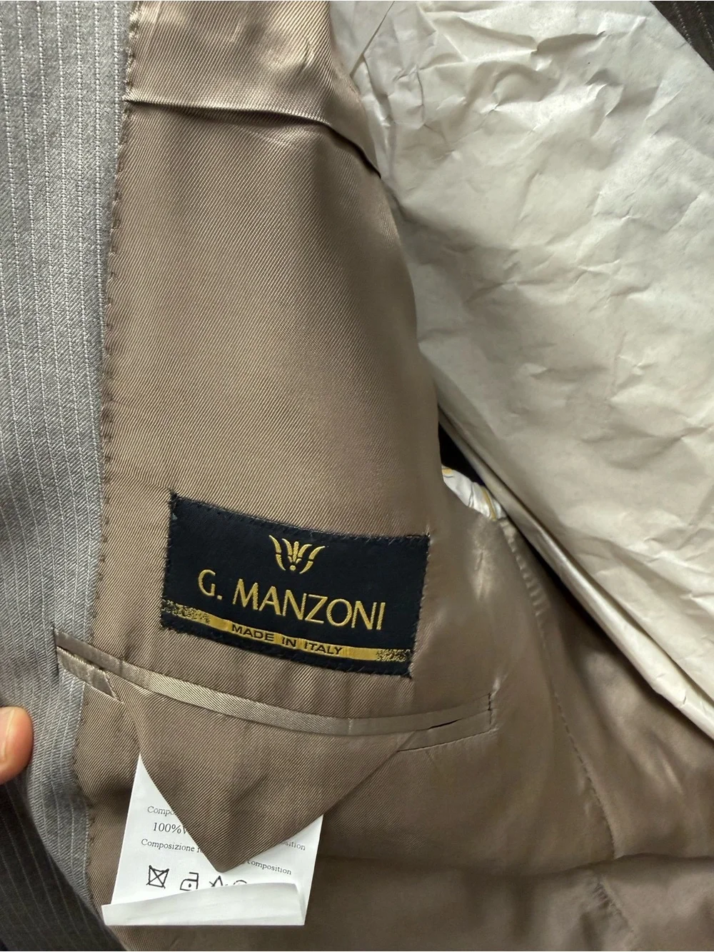 Men's Gray Pinstripe Suit Jacket - Tailored Notch Lapel